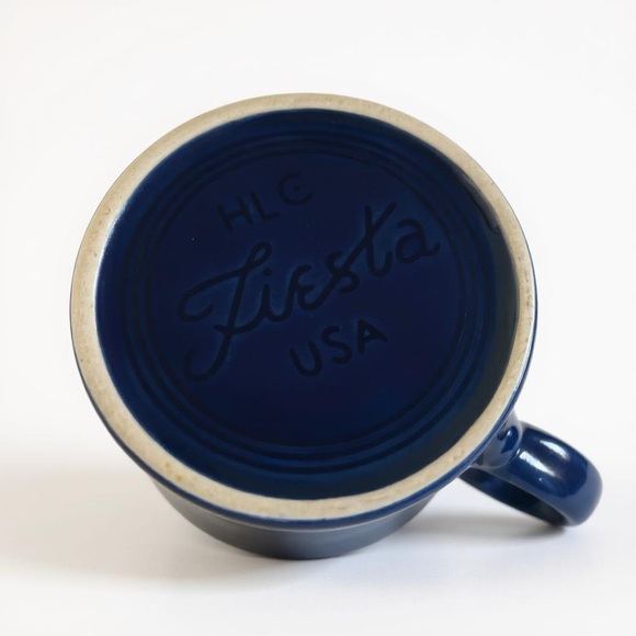 Set of Four Fiestaware Cobalt Blue Ring Mugs - Picture 4 of 4